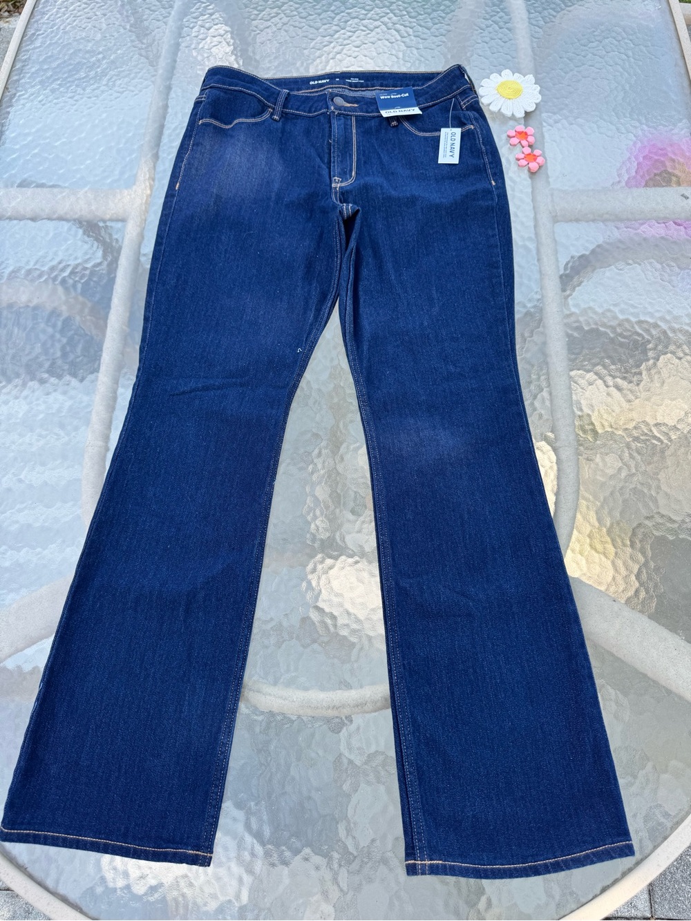 💙NWT Old Navy Wow Boot-Cut Mid-Rise Dark Wash Jeans Size 12